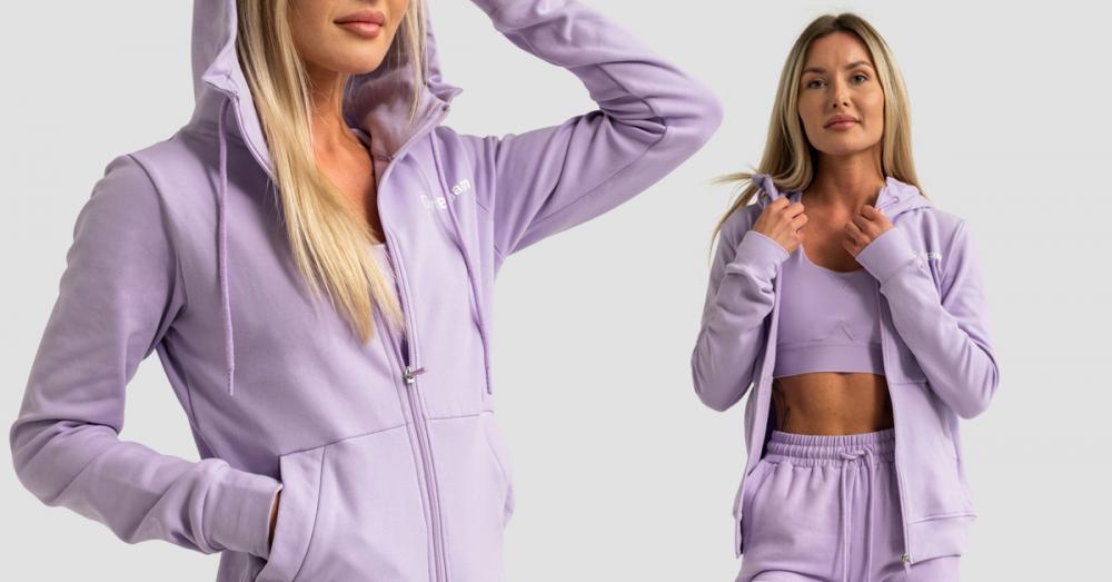 Damska bluza z kapturem Zip Up Limitless Lavender - GymBeam