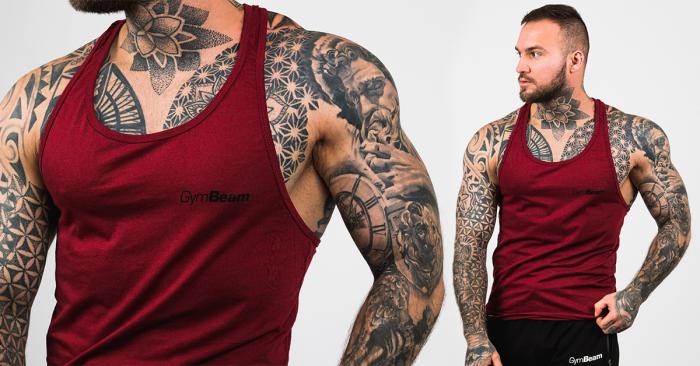 Men's Stringer Tank Top Burgundy - Gymbeam