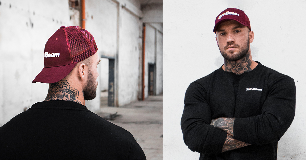 Šiltovka Mesh Panel Cap Burgundy - GymBeam