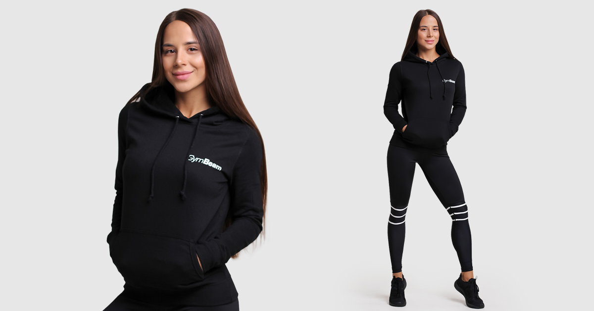 Dámska mikina PRO Hoodie Black - GymBeam